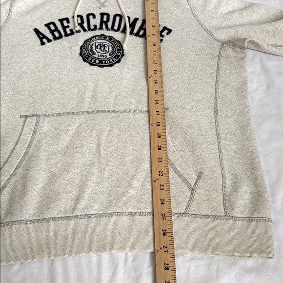 Vintage Abercrombie & Fitch White Hoodie Hooded Sweatshirt Sweater Y2K Women’s L - Picture 8 of 9